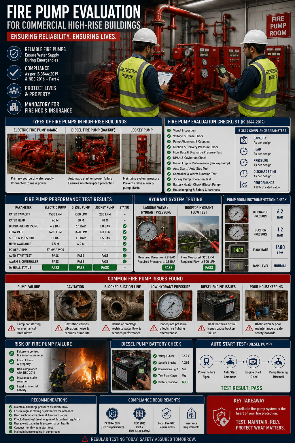 Inadequate fire pump performance was a contributing factor in 43% of major Indian building fires where suppression systems failed to control the fire