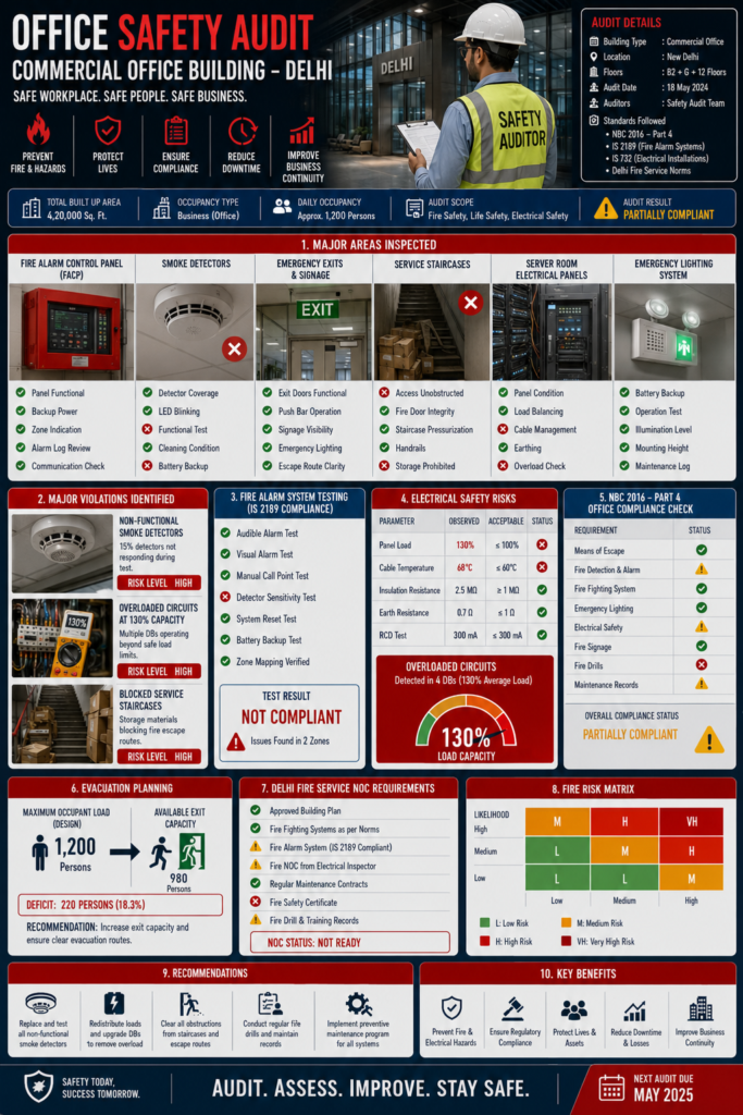 Office Safety Audit Delhi: Fire Compliance & Electrical Findings