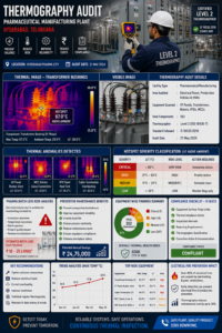 Infrared thermography scan of HT switchgear panel in Hyderabad pharmaceutical manufacturing plant