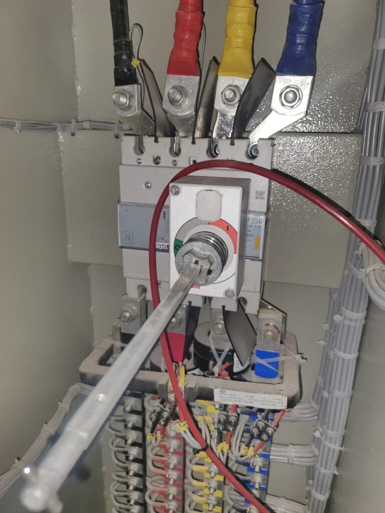 Electrical panel cable terminations inspected during thermography audit